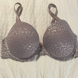 PINK Victoria's Secret Shimmer Lace Bra - Mauve 34D